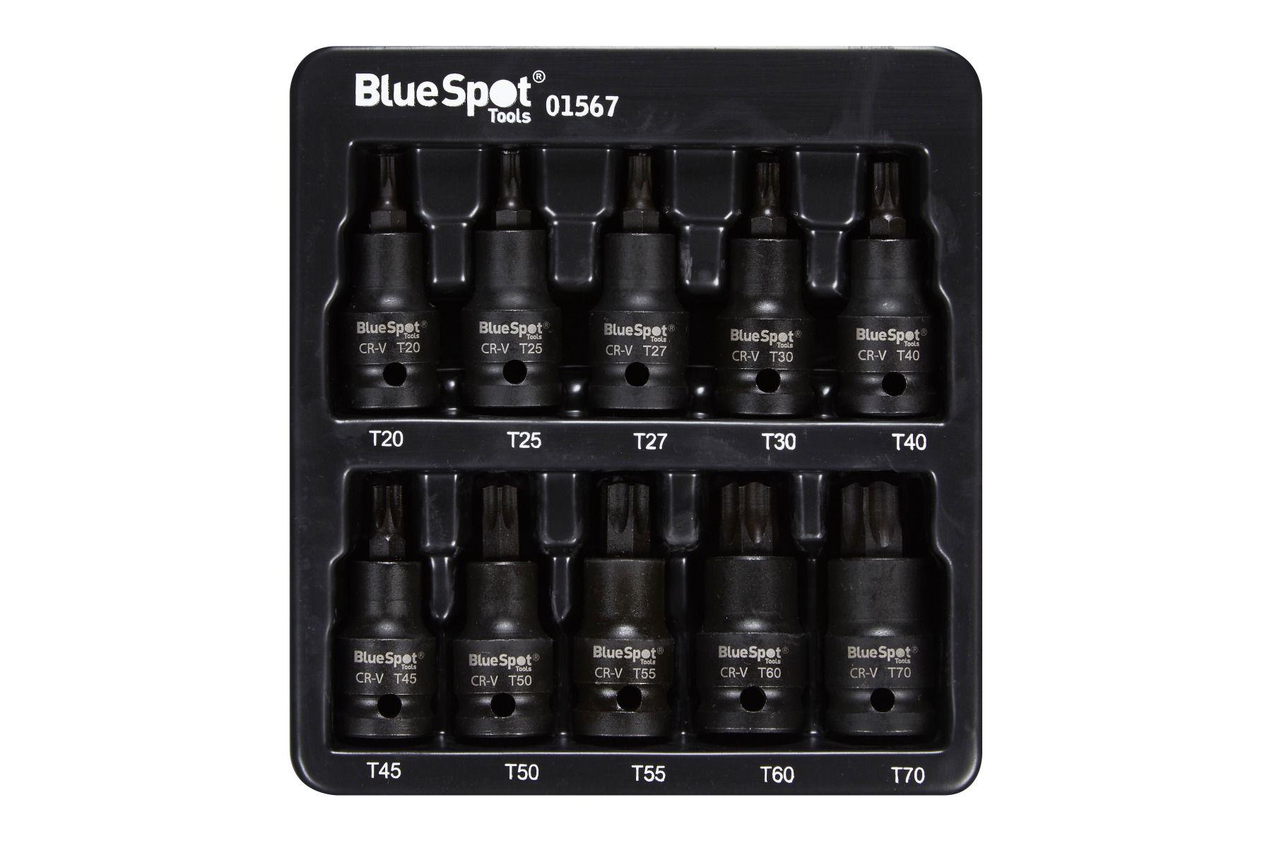 Blue Spot Tools 10 PCE 1/2" Impact Torx Bit Sockets (T20-T70)