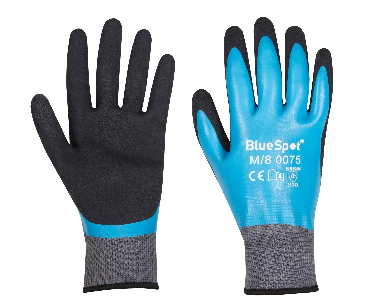 Blue Spot Tools Latex Water Resistant Gloves (Medium)