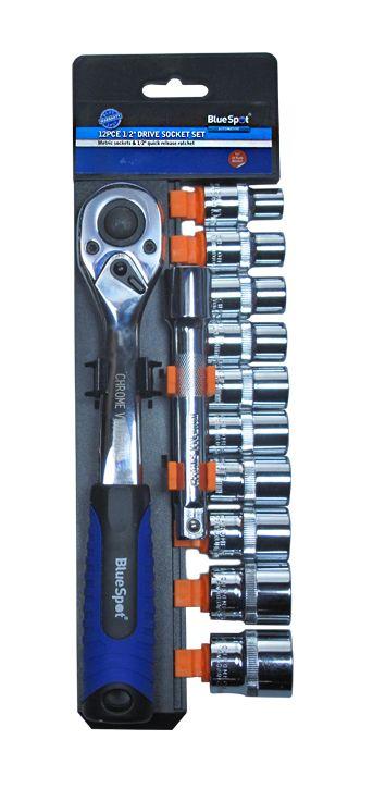 Blue Spot Tools 12 PCE 1/2" Ratchet & Socket Set