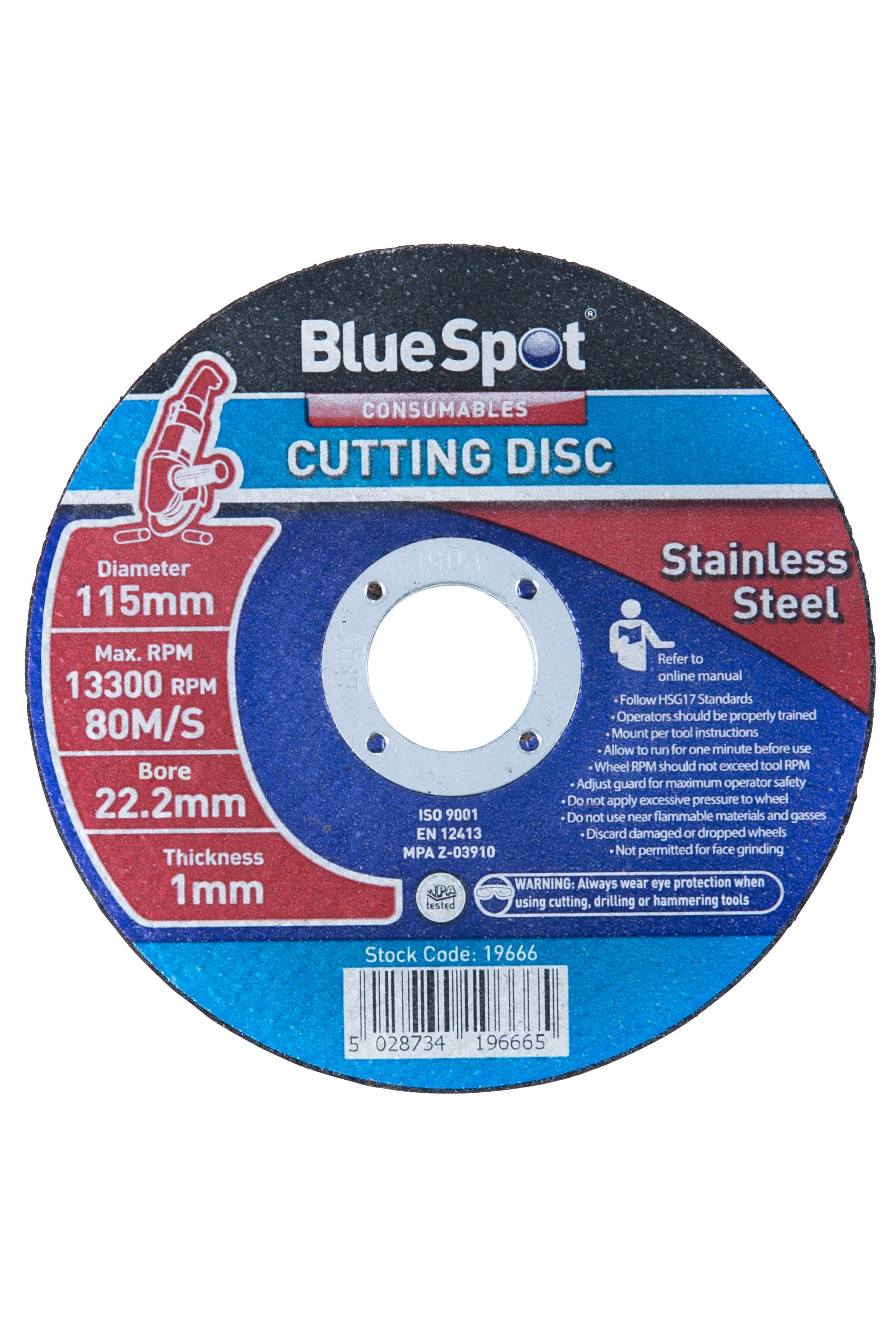 Blue Spot Tools 115mm (4.5") Stainless Steel Cutting Disc