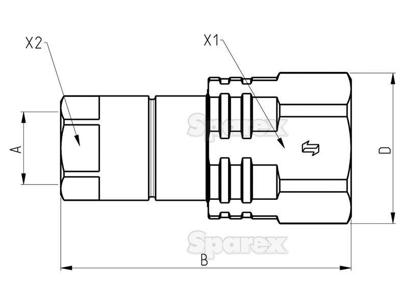 Poppet Valve Coupling Screw - Female - 3/4''BSP - VV Series Faster S.p.A (VV 34 GAS F, VV34GASF)