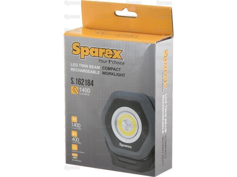 LED Twin Beam Rechargeable Inspection Lamp, 1400 Lumens