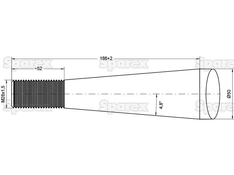Straight Loader Tine | 820mm for Manitou, nut included