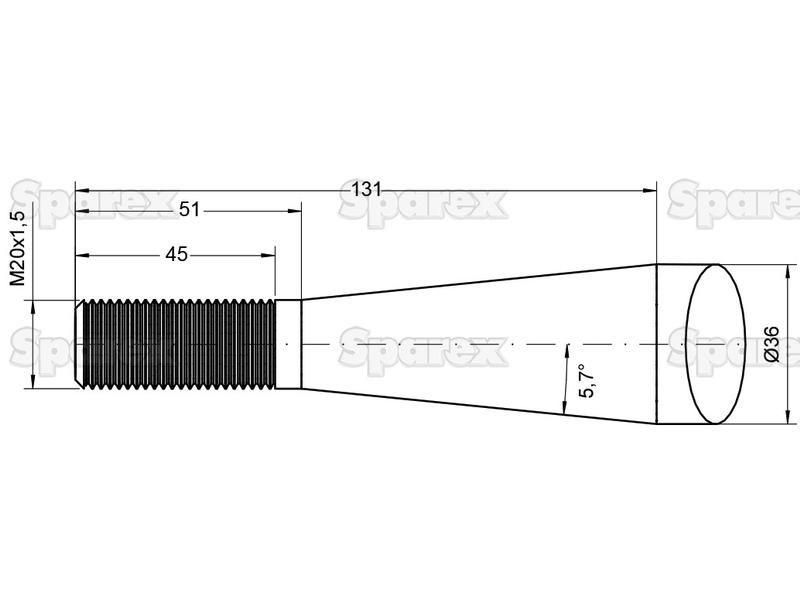 Straight Loader Tine | 820mm for Massey Ferguson, Kverneland, (809217, 221129)
