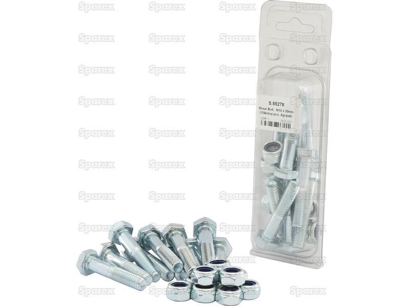 Shear Bolt, M10 x 50mm (10 pcs. Agripak)