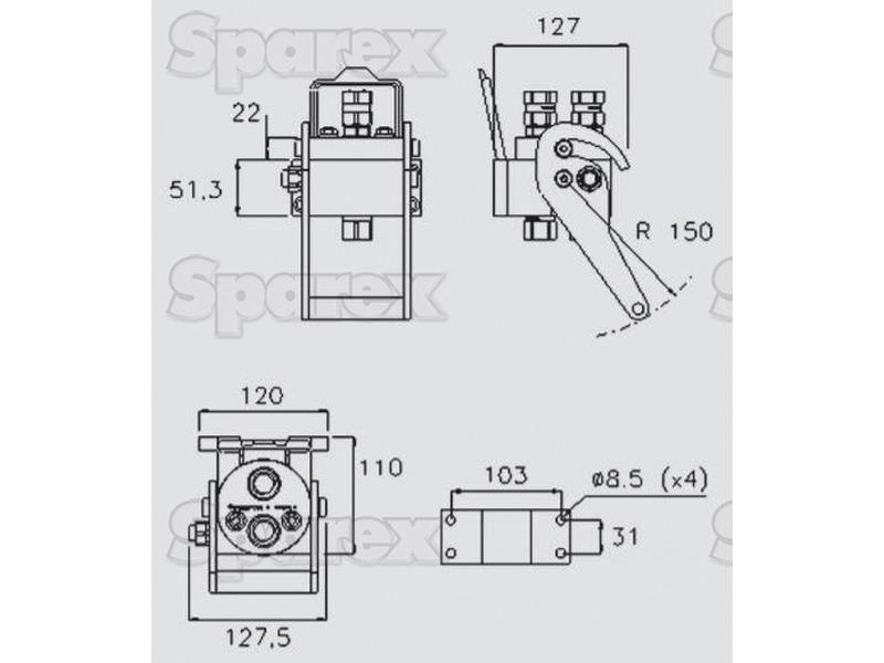 Faster Multiport Coupling - 2 Ports 3/8'' Body x 1/2'' BSP Female Thread (Mobile Part) Faster S.p.A (2P206-2-12G M C, 2P206212GMC, 2P206-2-12GMC)