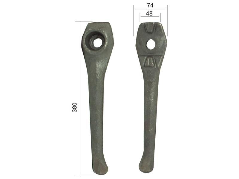 Power Harrow Tine 380mm. RHReplacement for Lely for Lely VARIOUS