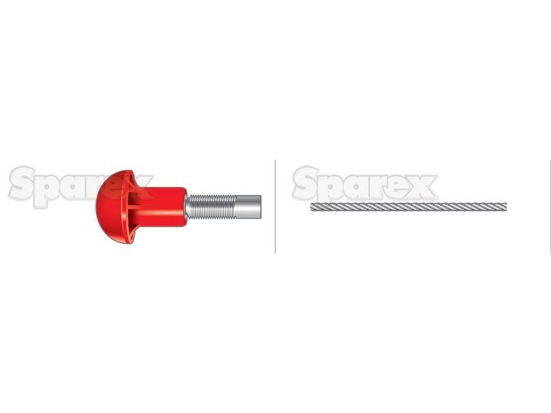 Engine Stop Cable - Length: 1545mm, Outer cable length: 1309mm. for Massey Ferguson 382 (300 Series)