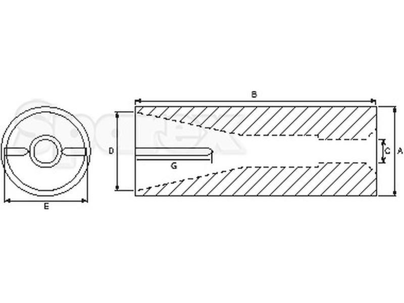 Loader Tine Bush - Ø50 x 110mm (Conus 1)