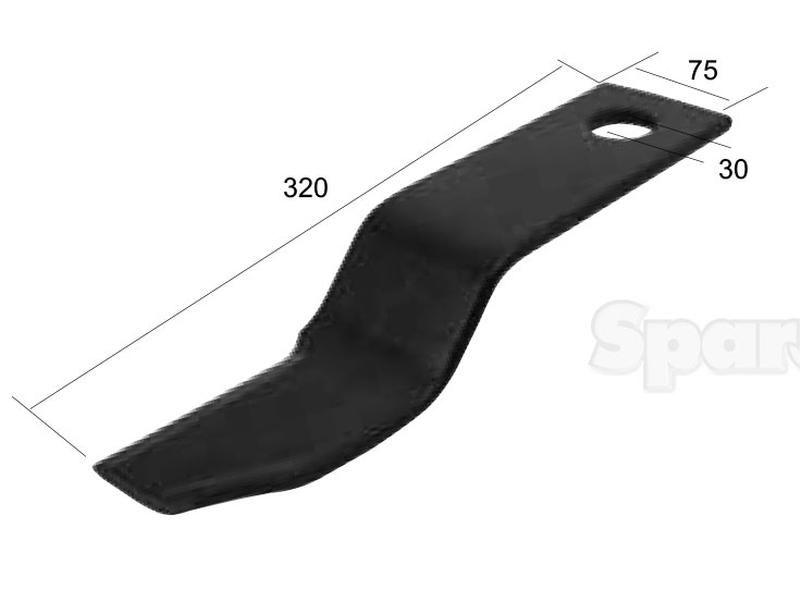 Slasher Blade, Length: 320mm,  Width: 75mm,  Hole Ø: 30mm - Replacement for Fleming for Fleming