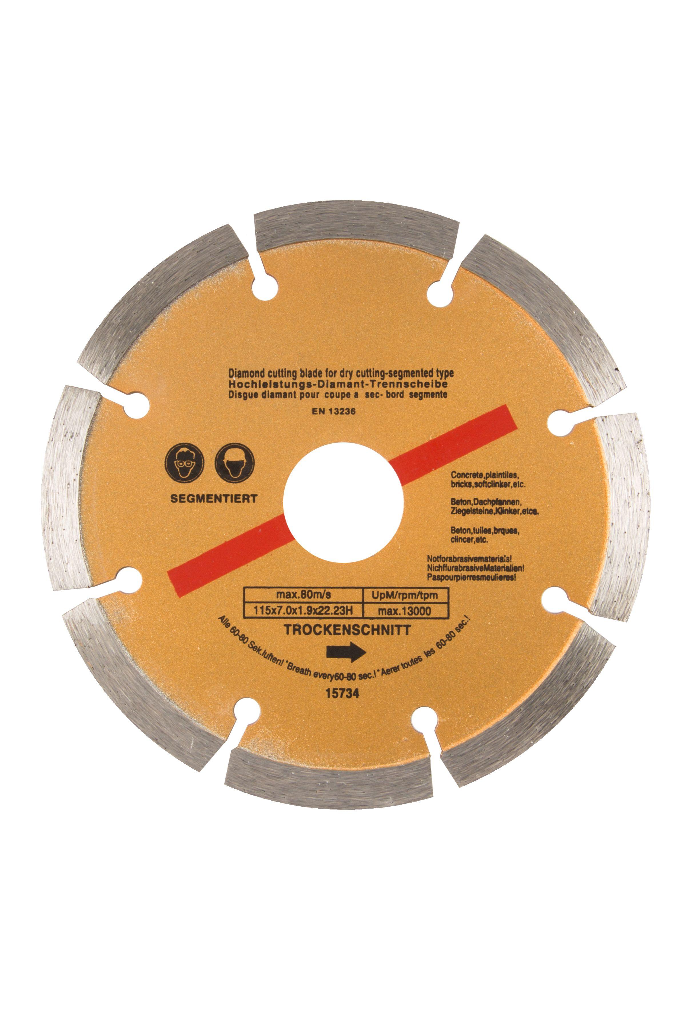 Blue Spot Tools 115mm (4.5") Segmented Gold Diamond Dry Cutting Disc