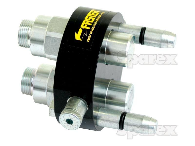 Faster Multiport Coupling - 2 Ports 1/2'' Body x M22 x 1.50 Metric Male Thread (Mobile Part) Faster S.p.A (2P208-2-2/22M C, 2P20822/22MC, 2P208-2-2/22MC)