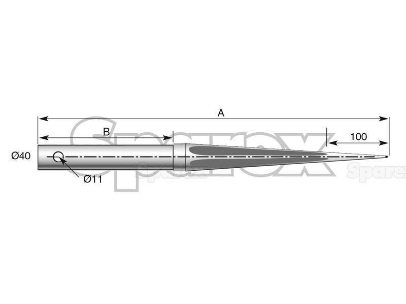 Straight Loader Tine | 1200mm for Chilton (5500017)