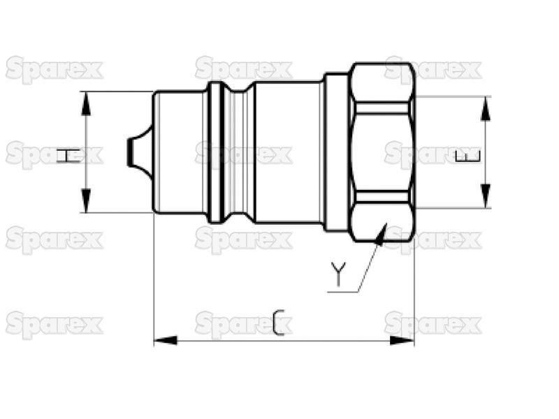 Faster Quick Release Hydraulic Coupling Male 1/2'' Body x 1/2'' BSP Female Thread Faster S.p.A (2NV 12 GAS M, 2NV12GASM)