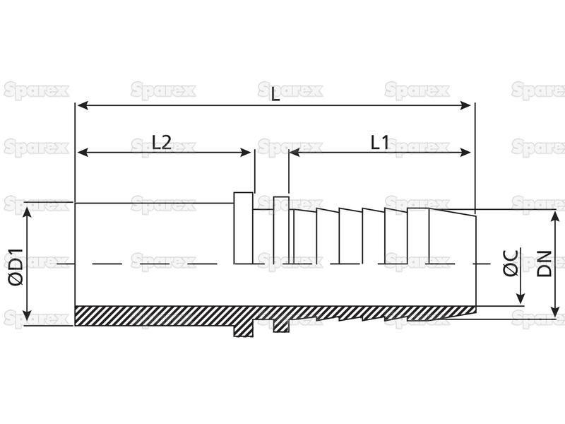 Dicsa Hose Insert 1/2'' x M12 Ø (12L) Straight Standpipe