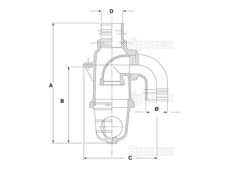 Syphon valve Ø80mm