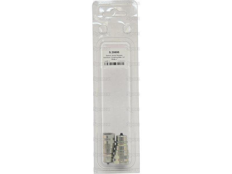 Sparex Quick Release Hydraulic Coupling Male 1/4'' Body x 1/4'' BSP Female Thread (Agripak 2 pcs.)
