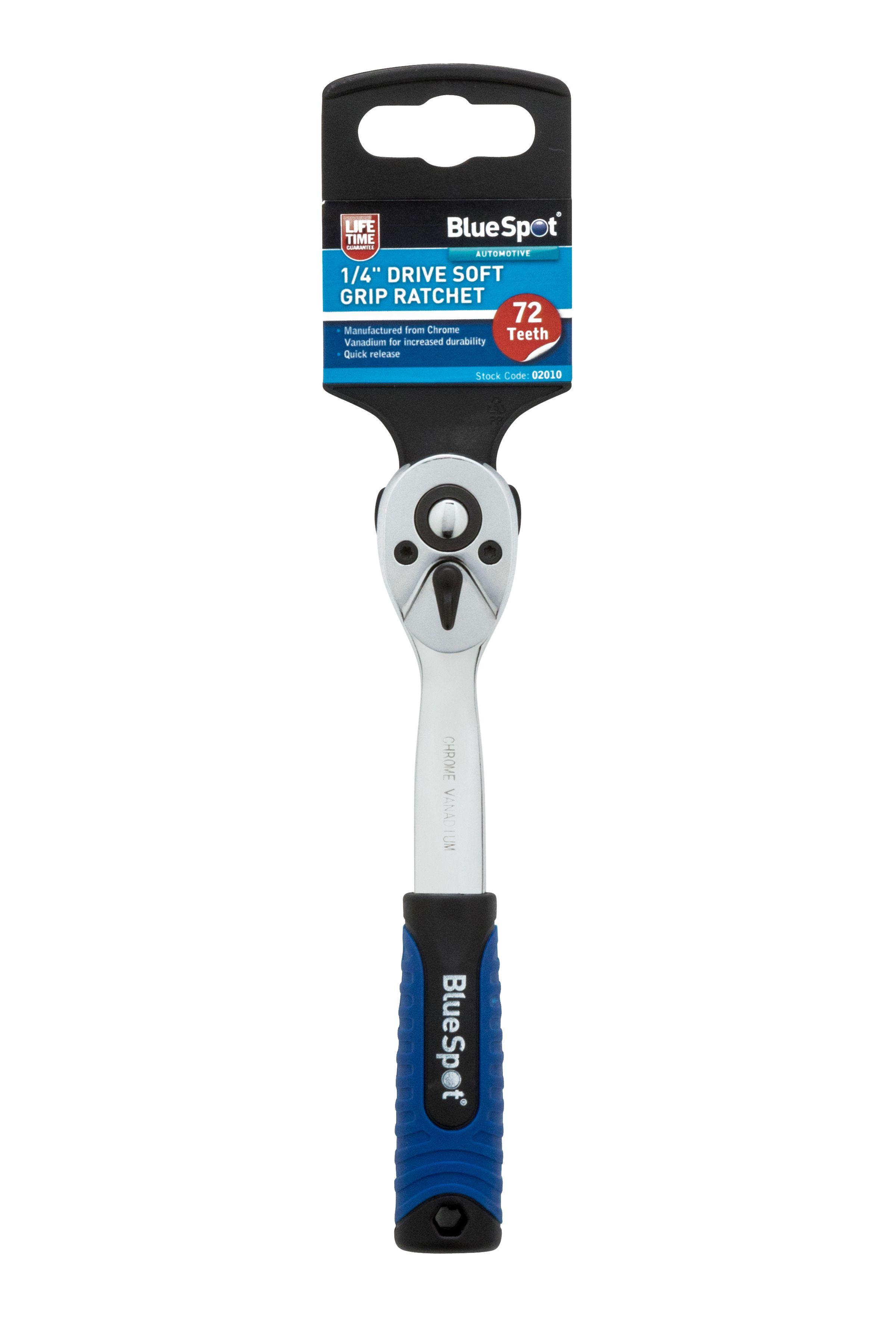 Blue Spot Tools 1/4" Drive Soft Grip Ratchet (72 Teeth)