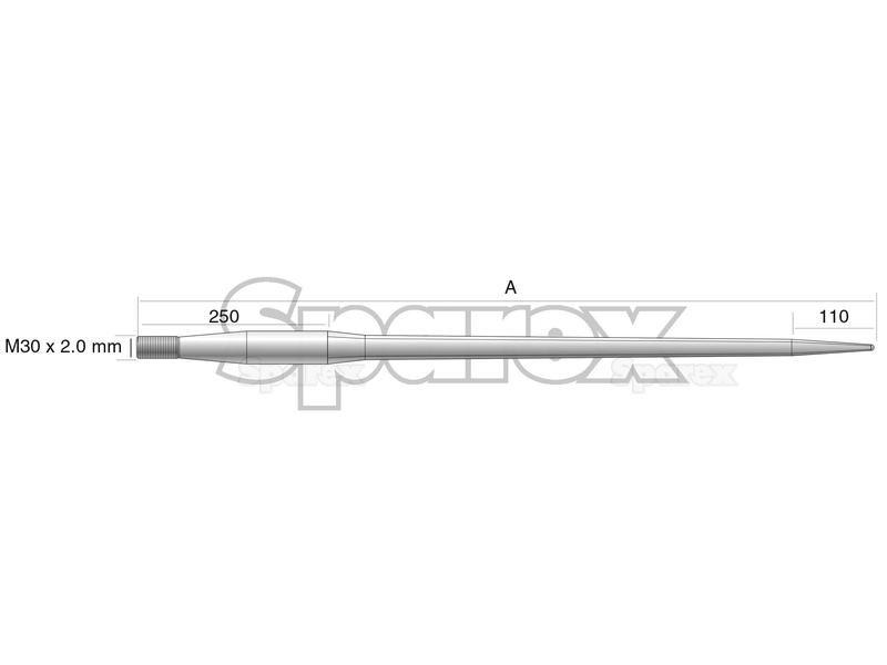 Straight Loader Tine | 810mm for Kverneland (241160M30)