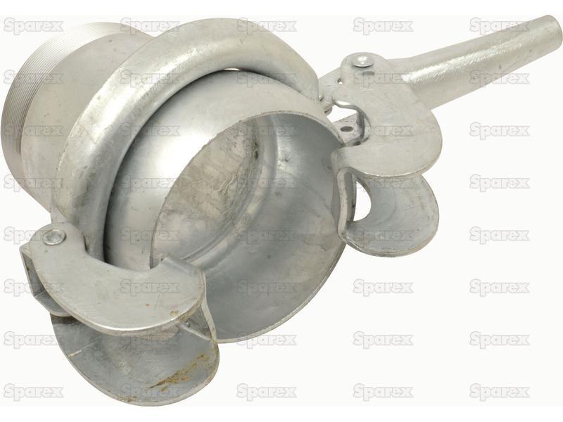 Male Coupling with Threaded end 4" Galvanised B |  for Bauer Slurry Equipment
