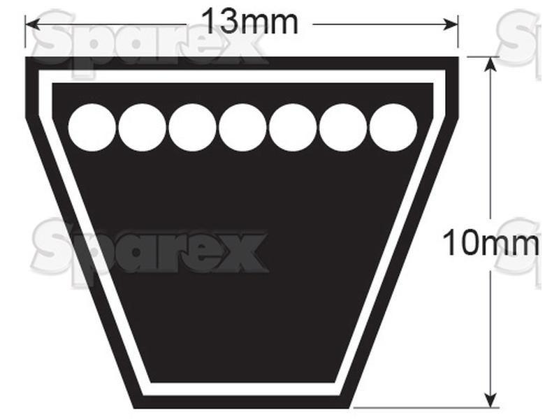 Raw Edge Moulded Cogged Belt - AVX Section - Belt No. AVX13x1775 Belt References, John Deere