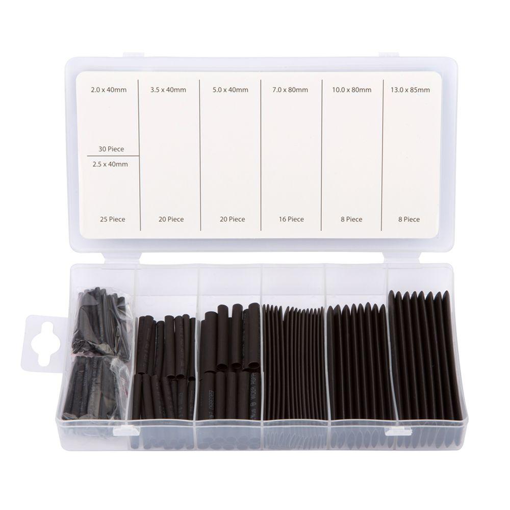 Blue Spot Tools 127 PCE Assorted Black Heat Shrink Tubing Set