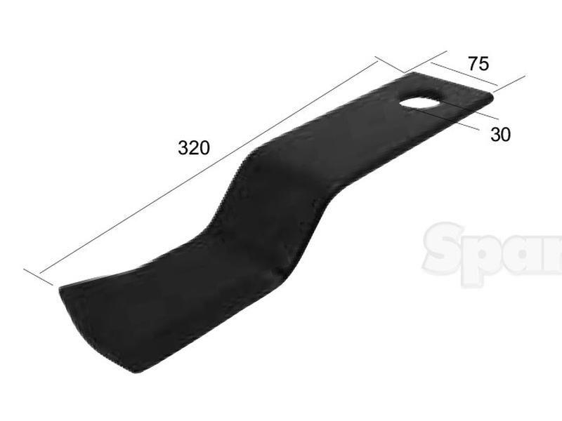 Slasher Blade, Length: 320mm, Width: 75mm, Hole Ø: 30mm - Replacement for Fleming for Fleming