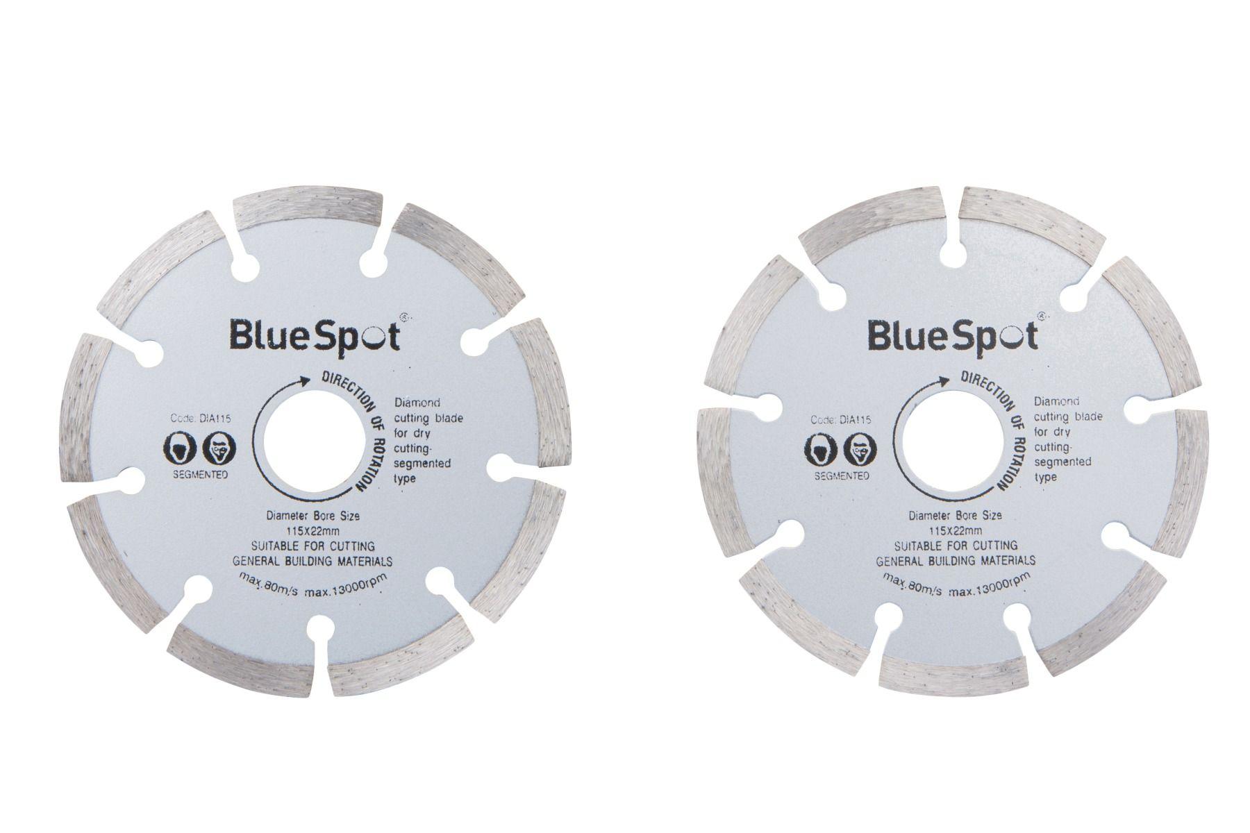Blue Spot Tools 2 PCE 115mm (4.5") Segmented Diamond Dry Cutting Disc