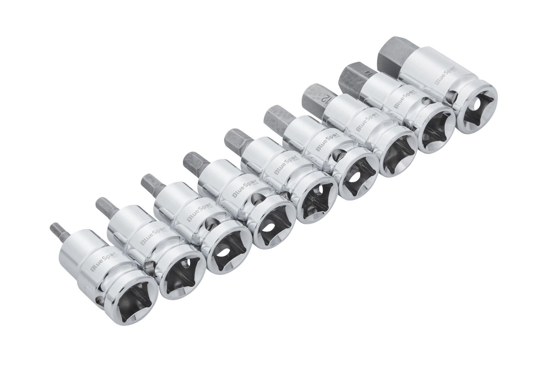 Blue Spot Tools 9 PCE 1/2" Hex Bit Sockets (H4 - H17)