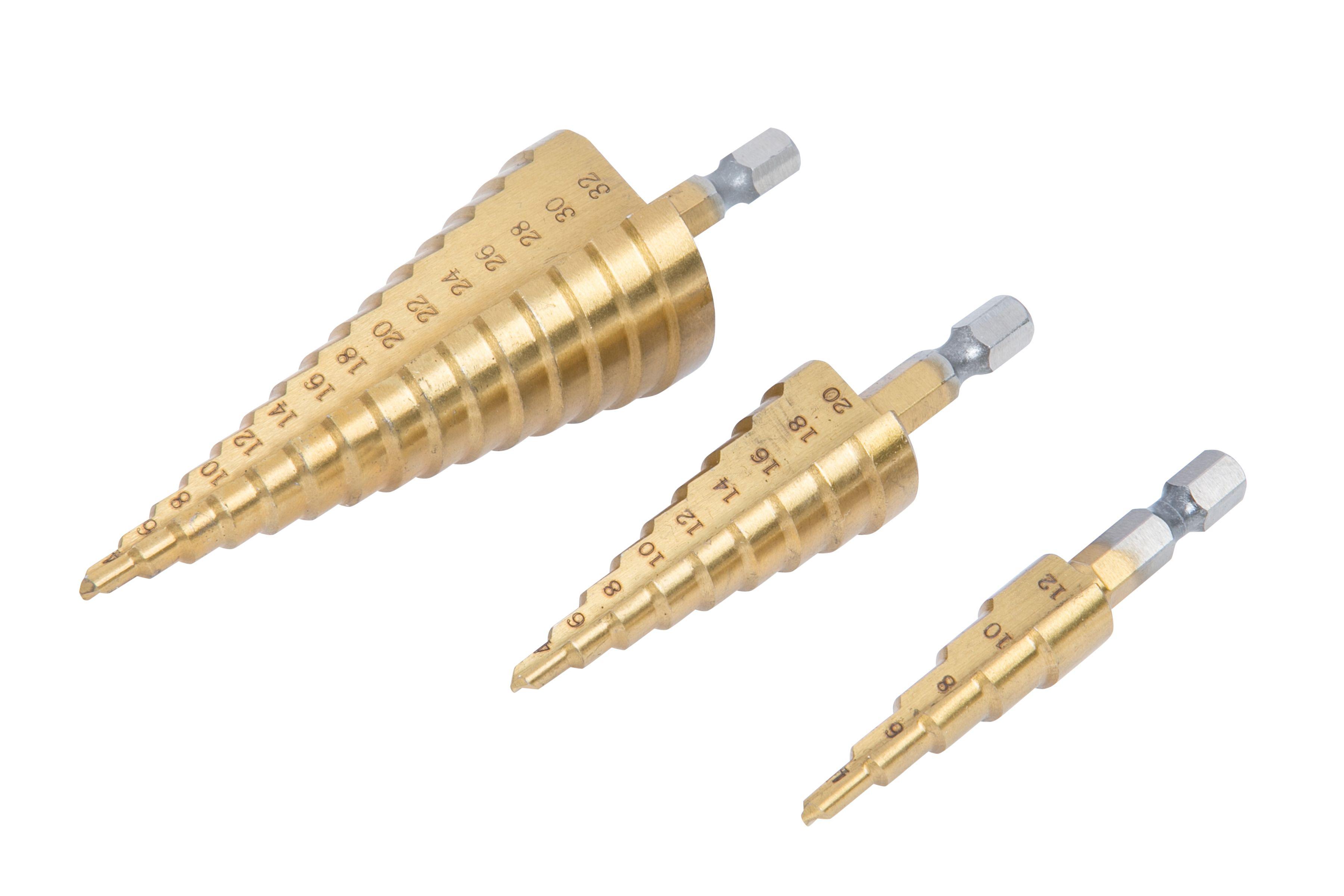 Blue Spot Tools 3 PCE Hex Shank HSS Step Drill Set (4 - 32mm)