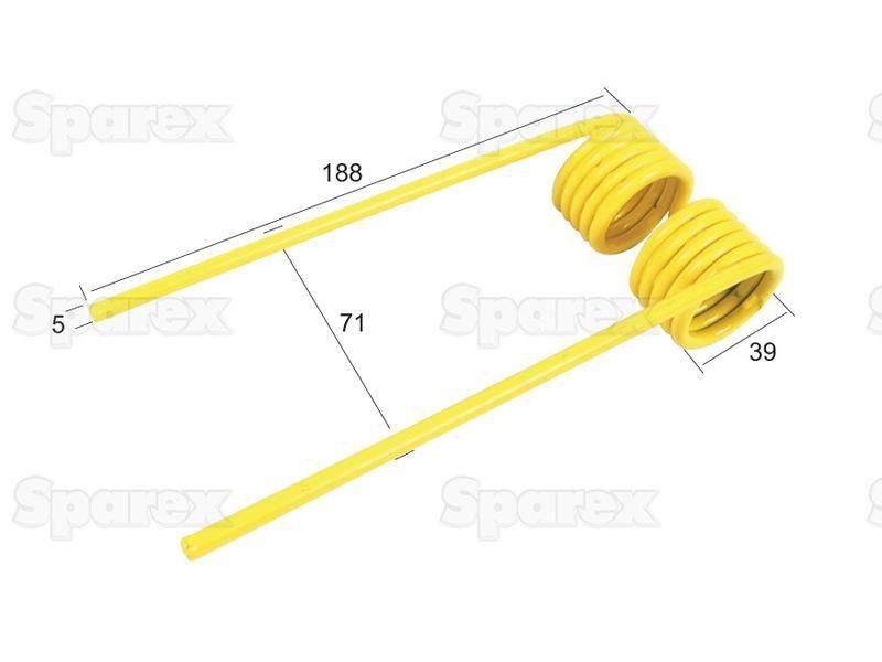 Pick-Up Haytine - - - Length:188mm, Width:71mm, Ø5mm - Replacement for John Deere John Deere (CC32965)