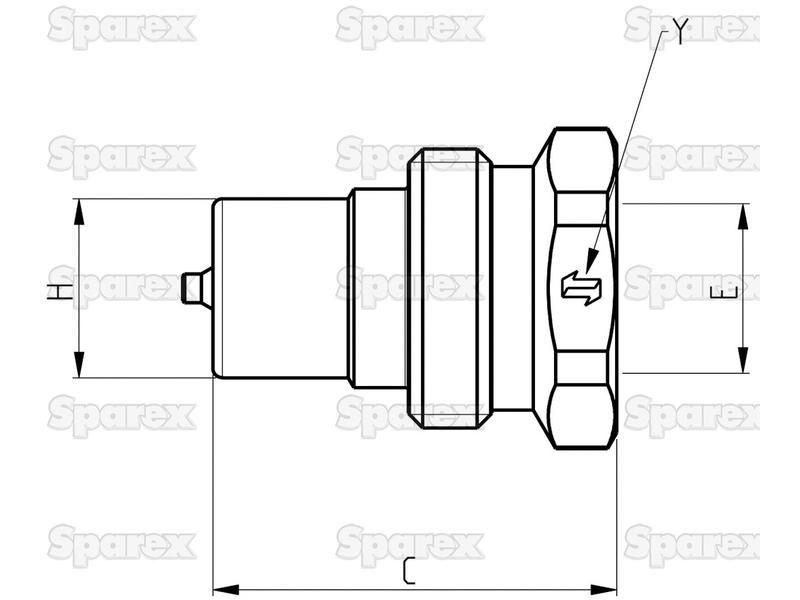 Poppet Valve Coupling Screw - Male - 1/2'' BSP - VV Series Faster S.p.A (VV 12 GAS M, VV12GASM)