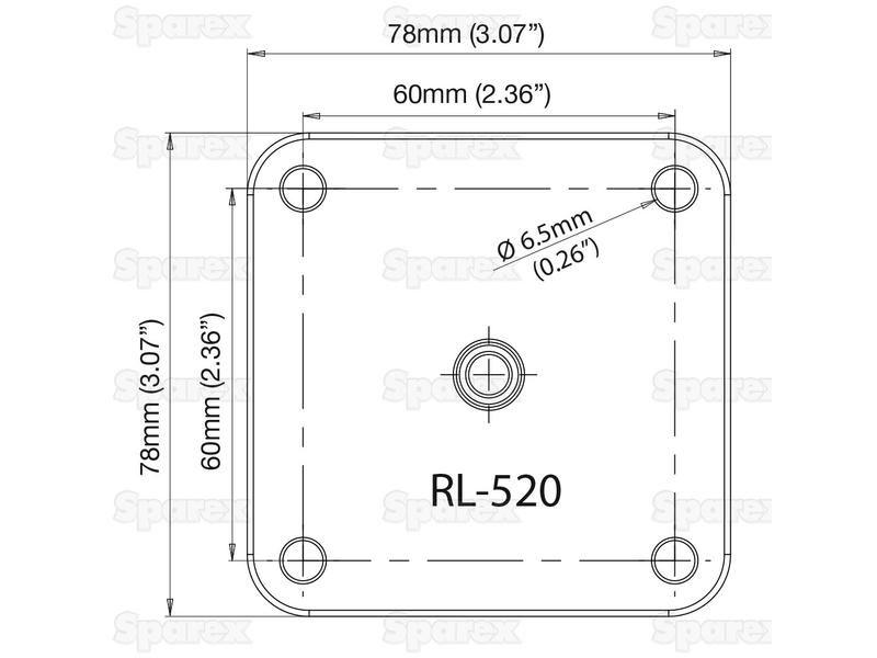 ROKK mini - 60mm Square Top Plate