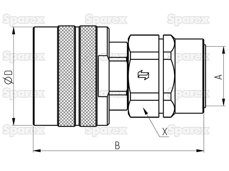 Poppet Valve Coupling Screw - Male - 3/4''BSP - CVV Series Faster S.p.A (CVV16 34GAS MV, CVV1634GASMV)