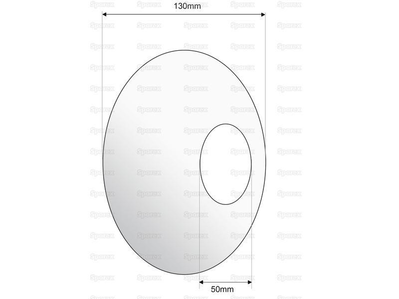 Round Linkage Bar Cup, ID: (A) 50mm, OD: (B) 125mm.