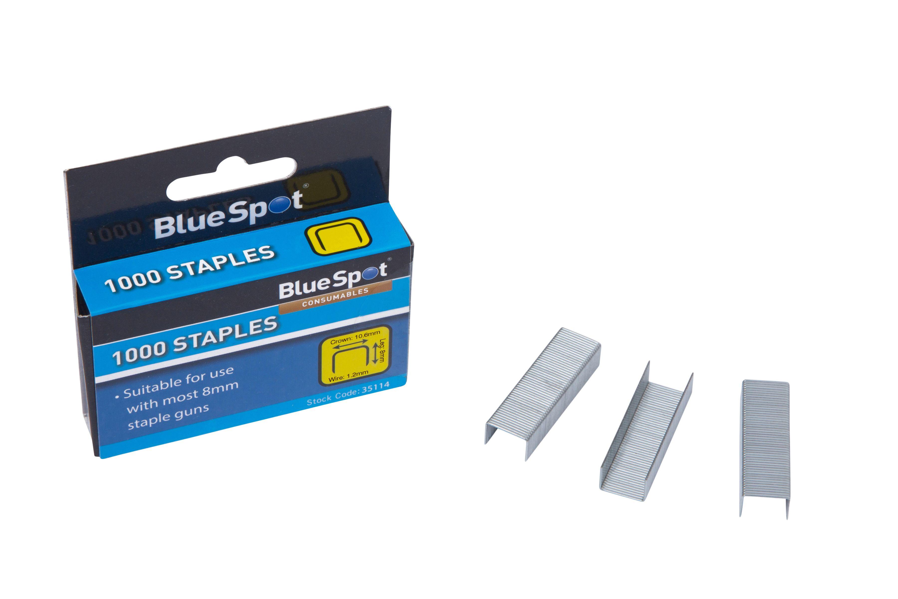 Blue Spot Tools 8mm Crown Flat Wire Staples JT21 Style