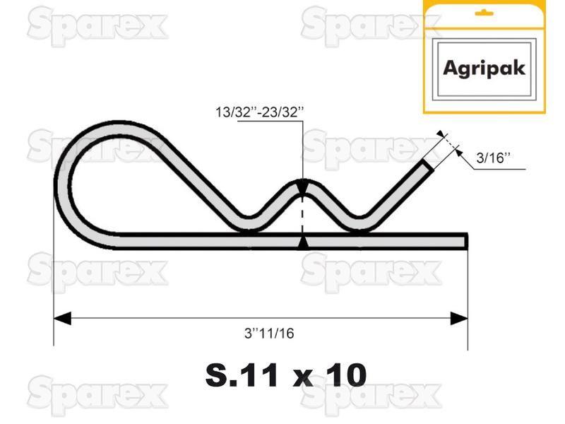 Grip Clip - Single Wound, Clip Ø4.5mm x 93mm