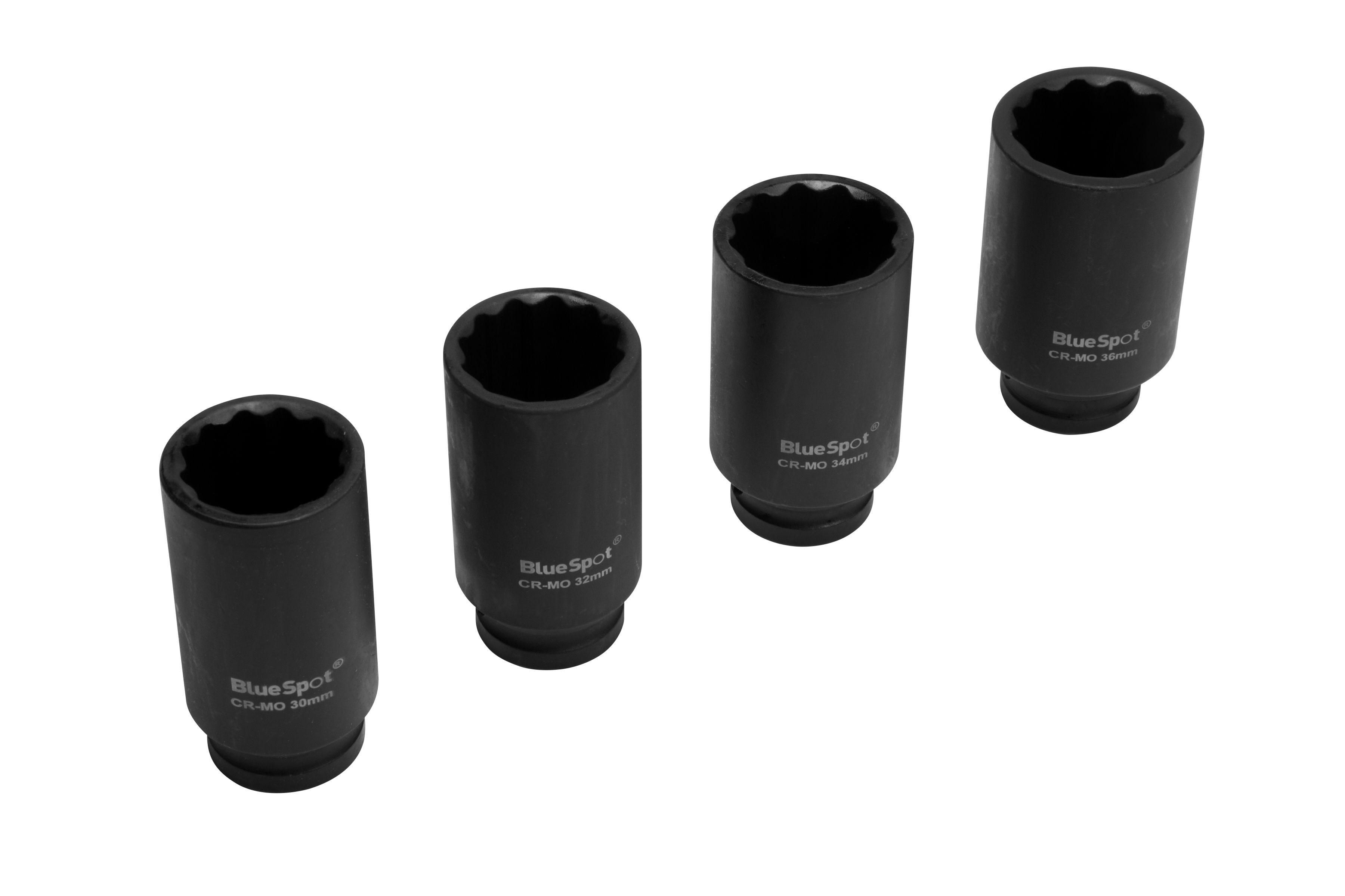 Blue Spot Tools 4 PCE 1/2" Cr-Mo Socket Set (30-36mm)