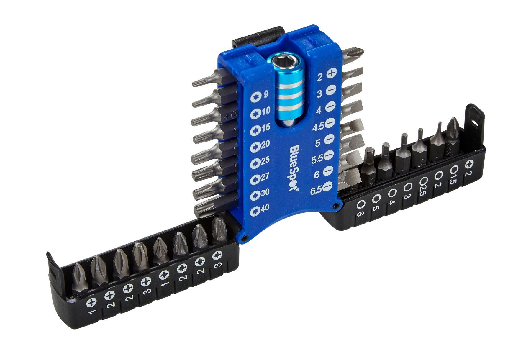 Blue Spot Tools 33 PCE Compact Chrome Vanadium Screwdriver Bit Set With Chuck