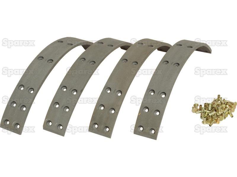 Brake Lining Kit Shoe, Length: 350mm. for Ford New Holland (81802510, 81814147, C5NN2218E, C5NN2284D, C7NN6A605A)