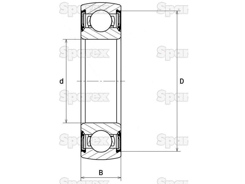 NTN SNR Sealed Radial Ball Bearing (CS204LLU) Bearings Reference (17262042RS, 1726204-2RS, CS204LLU)