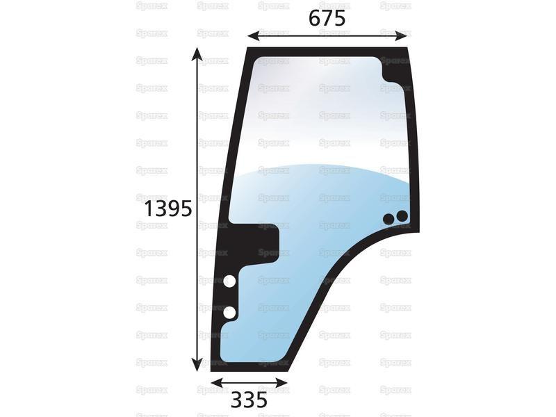 Door Glass LH for Fendt FAVORIT 514 C
