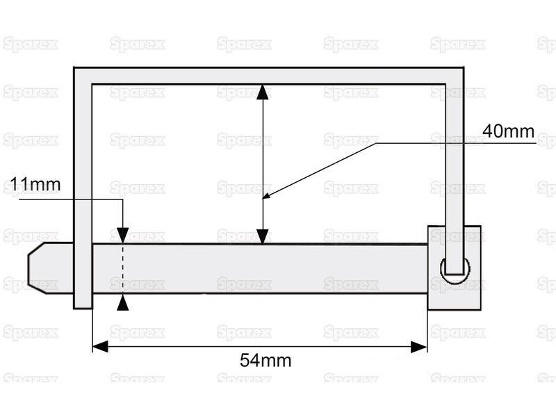 Shaft Locking Pin, Pin Ø11mm x 54mm ( )