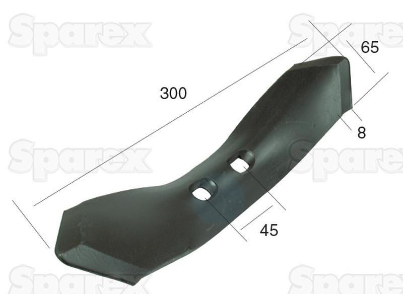 Reversible point 295x65x8mm Hole centres 45mm for Kongskilde VIBROFLEX