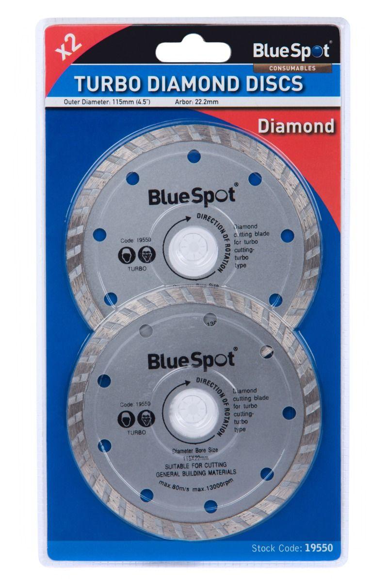 Blue Spot Tools 2 PCE Turbo 115mm (4.5") Diamond Discs