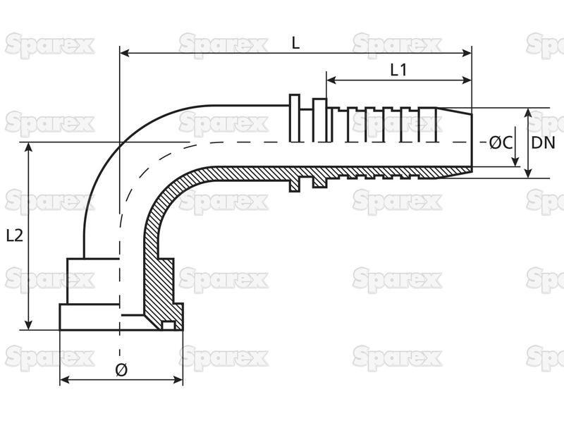 Dicsa Flange 3/4'' x 38.1mm 90° Swept Flange (3000psi)