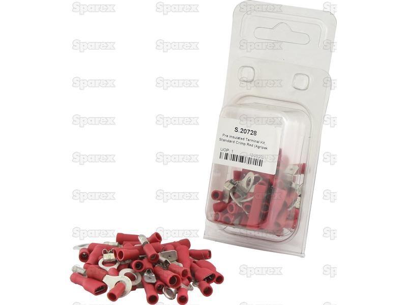 Pre Insulated Terminal Kit, Standard Crimp Red (Agripak 45 pcs.)