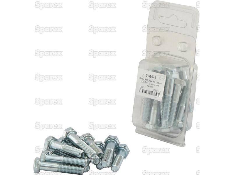 Metric Bolt, Size: M8 x 40mm (Din 931) 15 pcs. Agripak