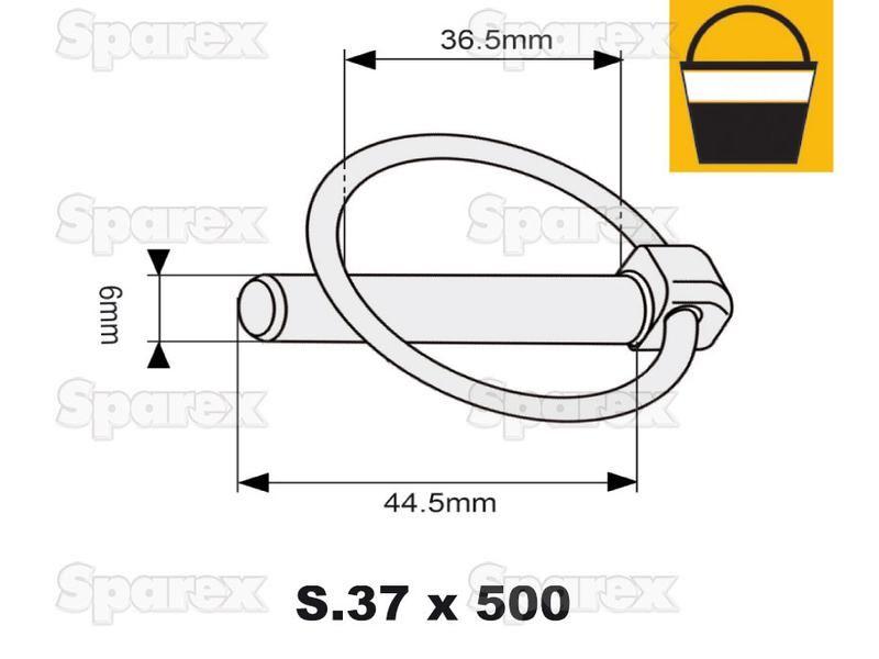 Round Linch Pin, Pin Ø6mm x 44mm (500 pcs. Large Bucket)
