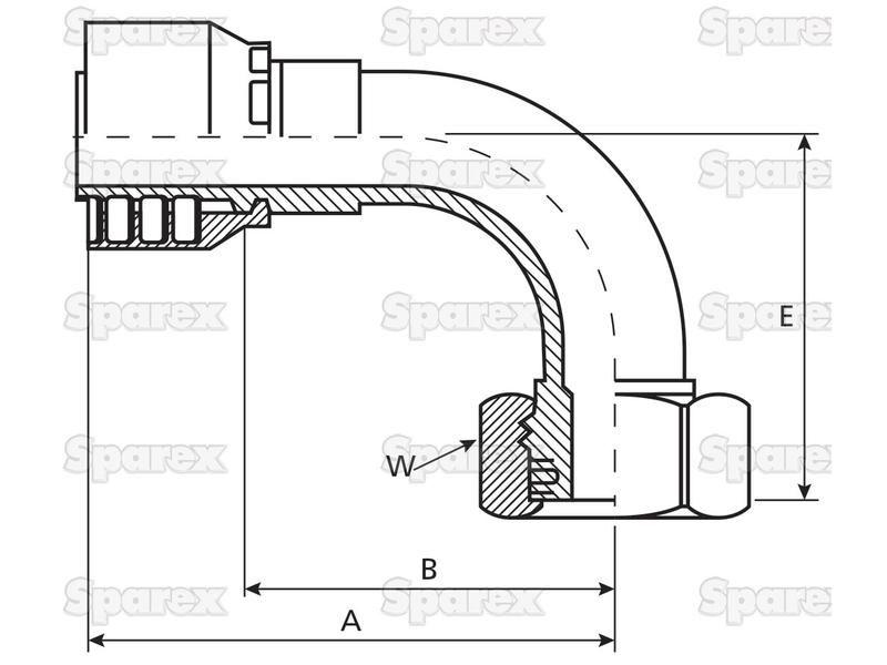 Parker Metric Hose Insert 3/8'' x M20 x 1.50 Female 90° Swept Swivel Heavy Series